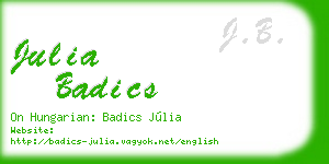 julia badics business card